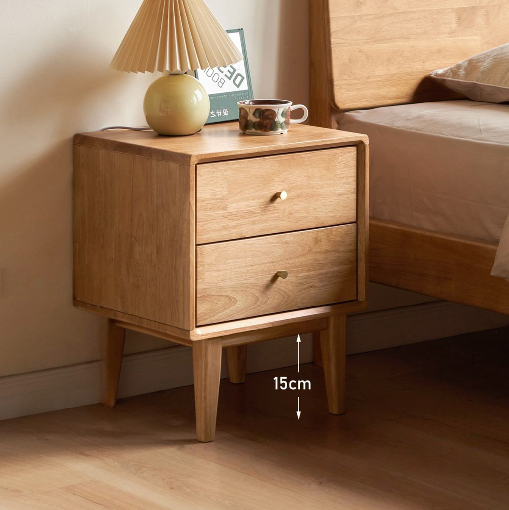 Wood Narrow Bedside Cabinet