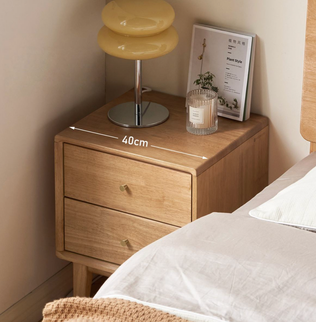 Wood Narrow Bedside Cabinet