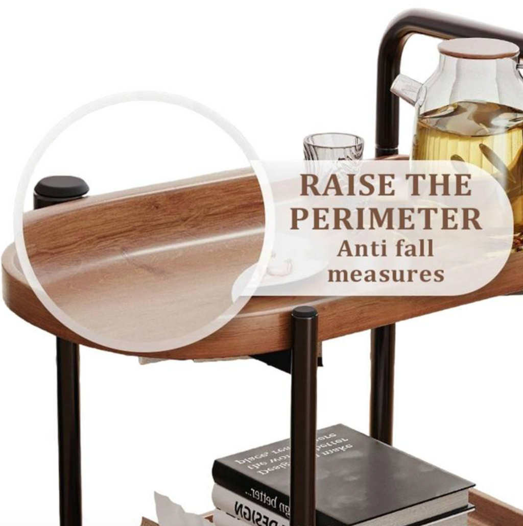Modern Wood Mobile Utility Cart