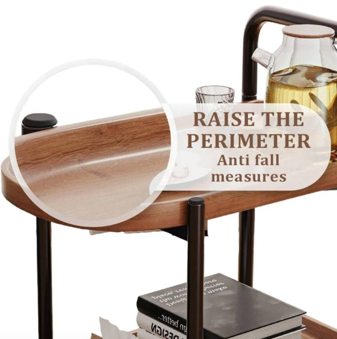 Modern Wood Mobile Utility Cart