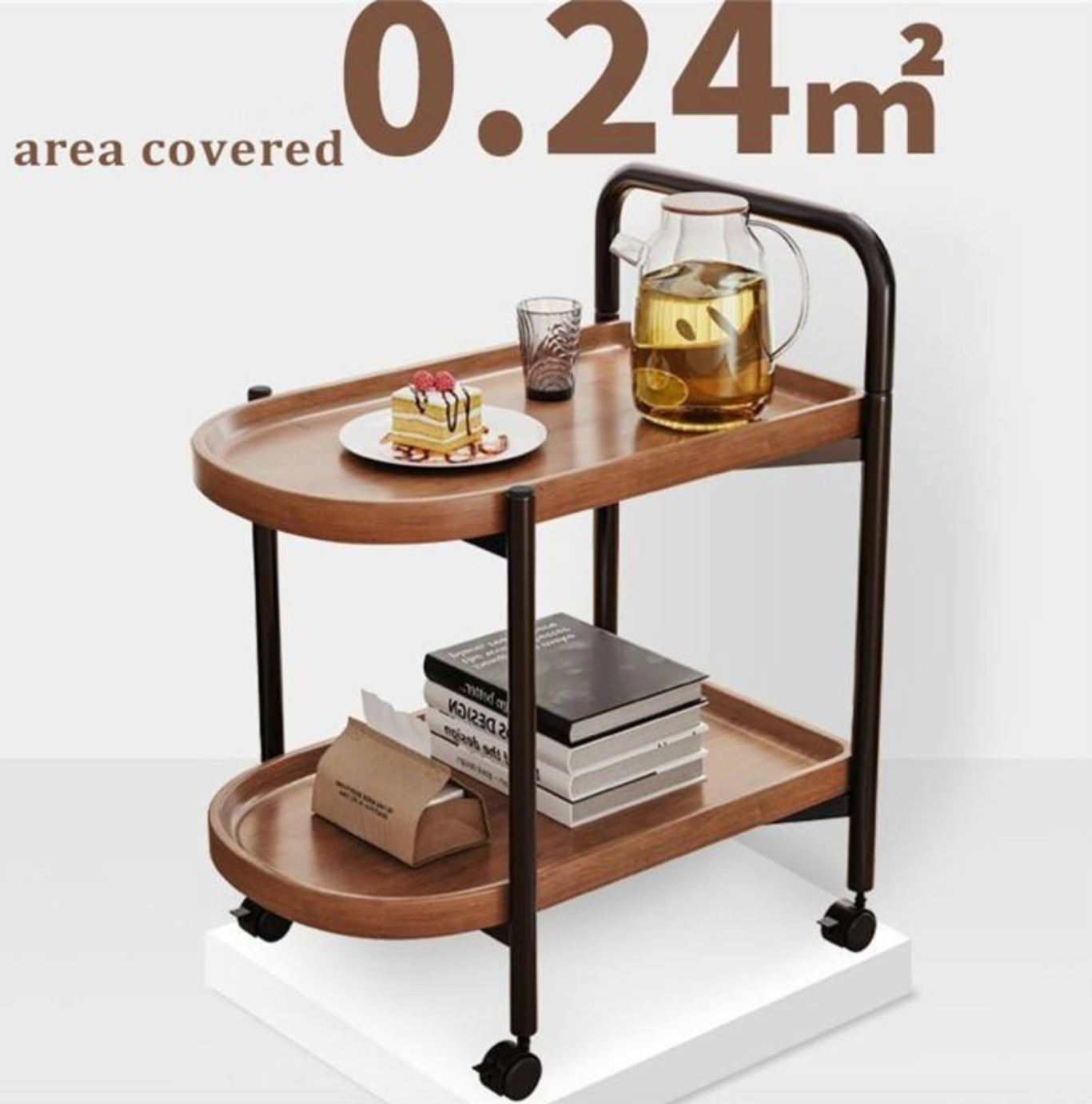 Modern Wood Mobile Utility Cart