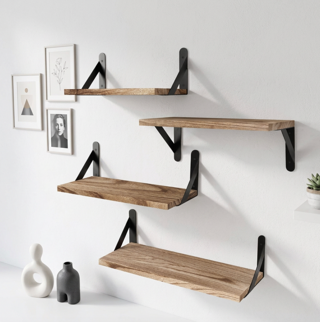 Rustic Solid Wood Wall Shelf