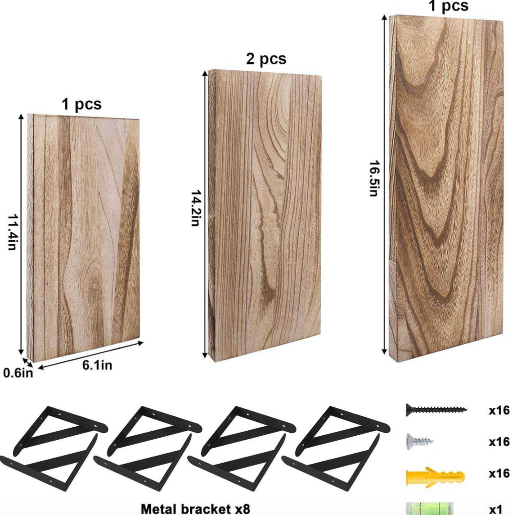 Rustic Solid Wood Wall Shelf