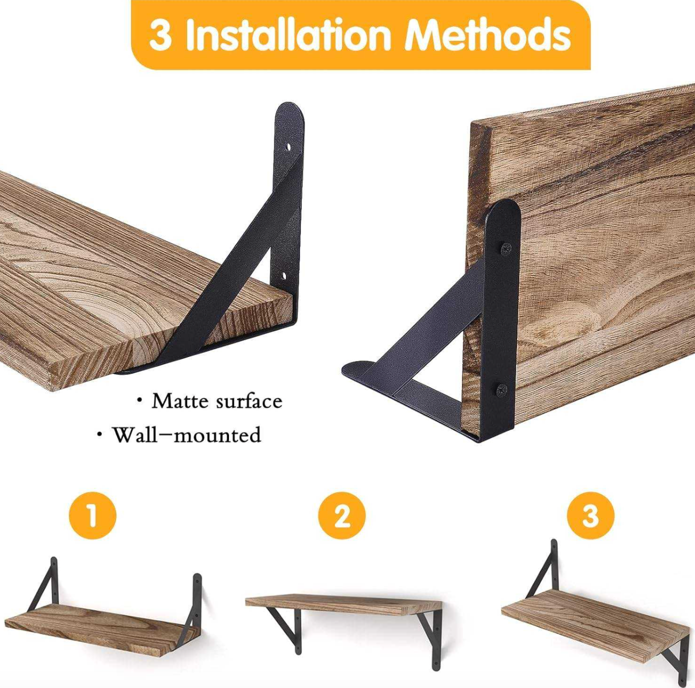 Rustic Solid Wood Wall Shelf