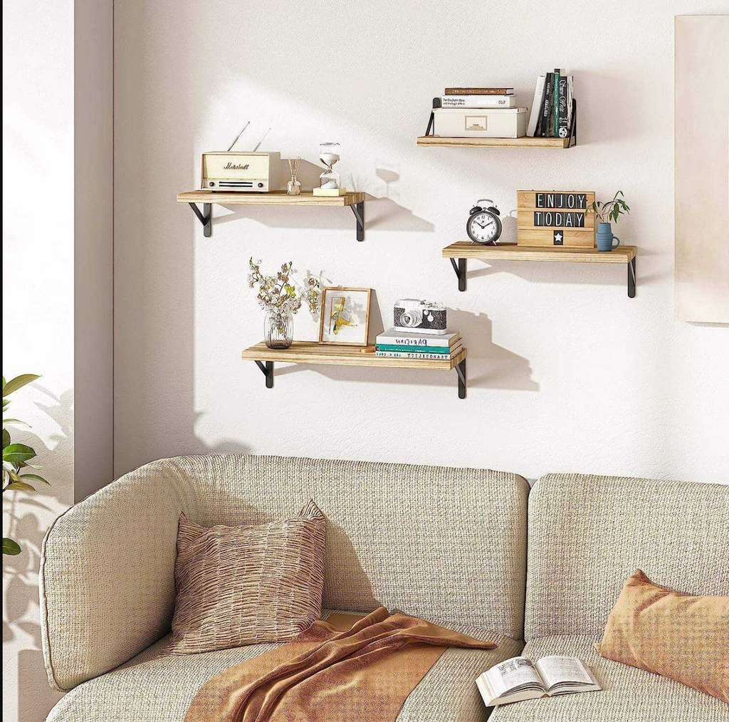 Rustic Solid Wood Wall Shelf