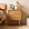 Wood Narrow Bedside Cabinet